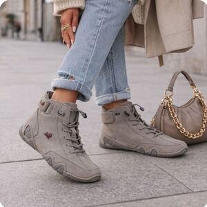 Ldeck Shoes Womens EU 37 US 6.5 Gray Leather Suede High Top Walking Comfort